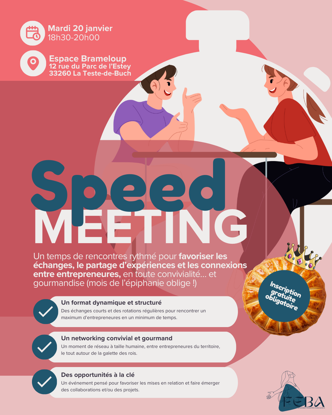 Speed meeting organisé par FEBA en janvier pour permettre aux entrepreneuses du bassin d'Arcachon de se faire connaître.